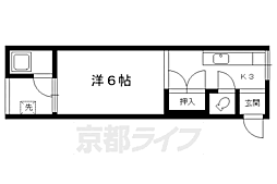 みやこハウス 2階1Kの間取り