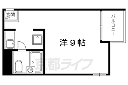 テラッセ糺ノ森 2階ワンルームの間取り