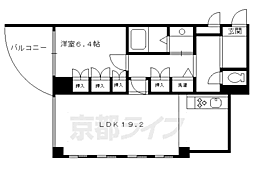京阪本線 祇園四条駅 徒歩10分の賃貸マンション 3階1LDKの間取り