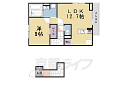 京阪本線 鳥羽街道駅 徒歩5分の賃貸アパート 2階1LDKの間取り