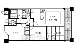 京阪本線 三条駅 徒歩1分の賃貸マンション 3階3LDKの間取り