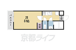 JR東海道・山陽本線 西大路駅 徒歩5分の賃貸マンション 4階1Kの間取り