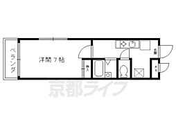 近鉄京都線 東寺駅 徒歩7分の賃貸マンション 3階1Kの間取り