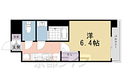 JR東海道・山陽本線 西大路駅 徒歩10分の賃貸マンション 5階1Kの間取り