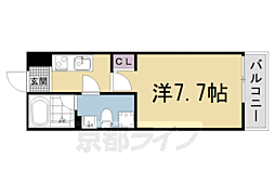 スターアパートメント京大北 201 2階1Kの間取り
