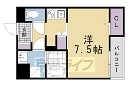京都市営烏丸線 北大路駅 徒歩23分の賃貸アパート 3階1Kの間取り