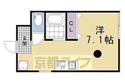 きんこん館 2階ワンルームの間取り