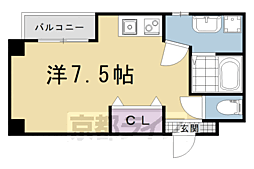 きんこん館 2階ワンルームの間取り