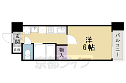 JR山陰本線 梅小路京都西駅 徒歩9分の賃貸マンション 8階1Kの間取り