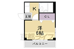 京都地下鉄東西線 二条城前駅 徒歩1分の賃貸マンション 3階1Kの間取り