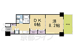 京都市営烏丸線 四条駅 徒歩6分の賃貸マンション 1階1DKの間取り