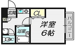 Osaka Metro長堀鶴見緑地線 今福鶴見駅 徒歩13分の賃貸アパート 2階1Kの間取り
