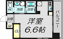 ジュネーゼ京町堀 5階1Kの間取り