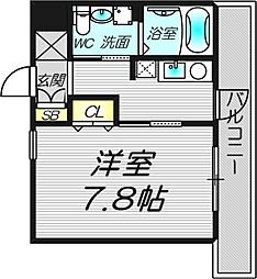 DO・Z 6階1Kの間取り