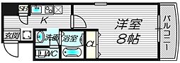ルミエール安堂寺 8階1Kの間取り