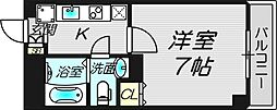 Osaka Metro今里筋線 新森古市駅 徒歩7分の賃貸マンション 3階1Kの間取り