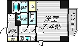 アクアプレイス東天満II 8階1Kの間取り