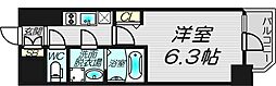 エスリード江坂セントラム 12階1Kの間取り