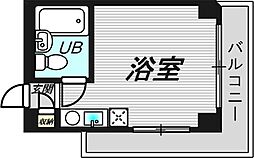 エグゼコート天六 5階ワンルームの間取り