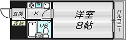 京阪本線 千林駅 徒歩4分の賃貸マンション 9階1Kの間取り