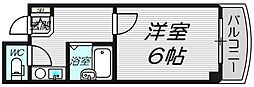 メロヴィングパレス 2階1Kの間取り