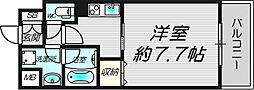 プレジオ都島 7階1Kの間取り