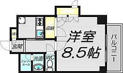 おおきに北梅田サニーアパートメント 4階1Kの間取り