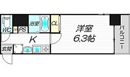 ダイドーメゾン梅田 4階1Kの間取り