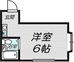 プラザハイツ 2階ワンルームの間取り