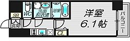 エスリード江坂セントラム 12階1Kの間取り