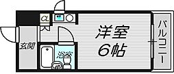 プレアール長柄 4階1Kの間取り