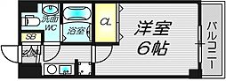 ウインズコート天神橋 1Kの間取図画像