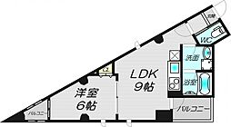 クレセントコート 1LDKの間取図画像