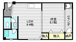 大協ビル 1LDKの間取図画像