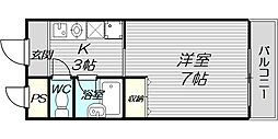 ベストレジデンス関大前1 1Kの間取図画像