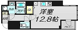エトワール北新地 ワンルームの間取図画像