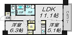 ベリー海老江 2LDKの間取図画像