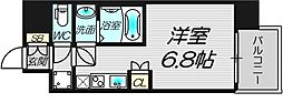 セレニテ十三ミラク ワンルームの間取図画像