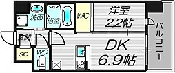 セレニテ十三ミラク 1DKの間取図画像