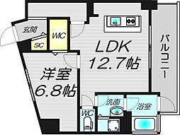 トライエスタ梅北 1LDKの間取図画像