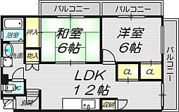 山本興産ビル 2LDKの間取図画像