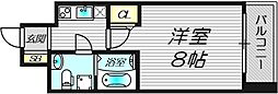 セレニテ北浜 1Kの間取図画像