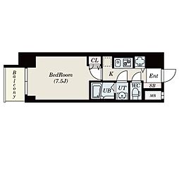 S-RESIDENCE難波Briller 1Kの間取図画像