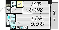 S-FORT福島ラルーナ 1Kの間取図画像