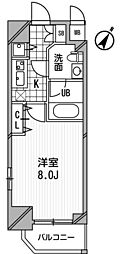 アーデン京町堀ウエスト 1Kの間取図画像