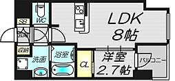 HS梅田EAST 1LDKの間取図画像