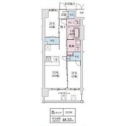 スプランディッド城東関目 9階2LDKの間取り