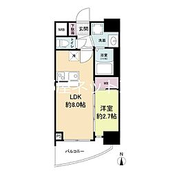 セレニテ天六ミラク 4階1LDKの間取り