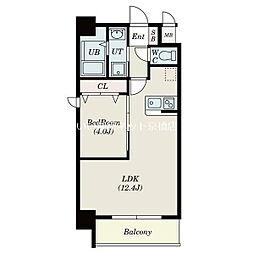 Alivis北梅田 8階1LDKの間取り