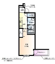 フジパレス今津中イースト 3階1Kの間取り